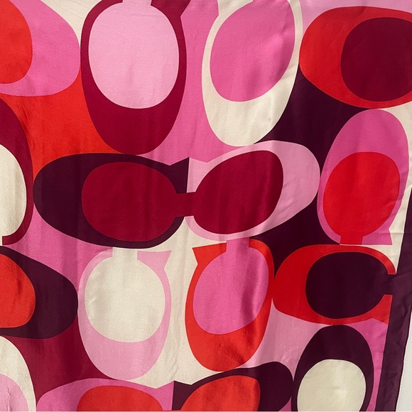 Coach Signature Silk Scarf Colorful - Picture 3 of 7
